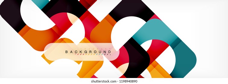 Color square shapes, geometric modern abstract background. Vector illustration