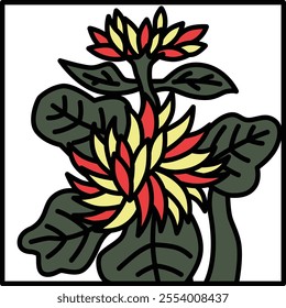 Color square simple hanafuda Nagatsuki chrysanthemum September chrysanthemum dregs