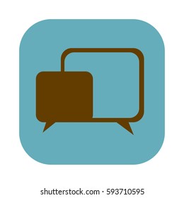color square with speech icon vector illustration