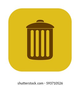 color square with trash container icon vector illustration