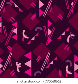 color square and triangle memphis geometric style background