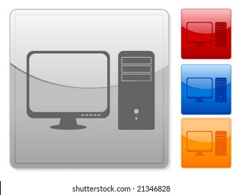 Color square web buttons. Vector illustration.