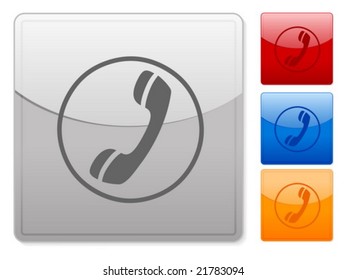 Color square web buttons. Vector illustration.