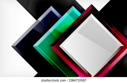 Color squares futuristic abstract background, vector futuristic blocks colorful design