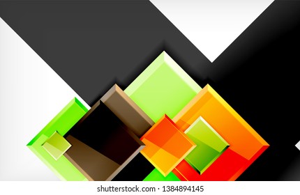 Color squares futuristic abstract background, vector futuristic blocks colorful design