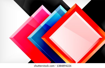 Color squares futuristic abstract background, vector futuristic blocks colorful design