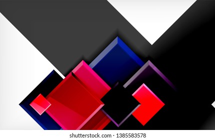 Color squares futuristic abstract background, vector futuristic blocks colorful design