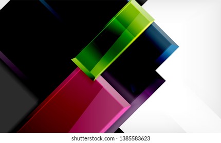 Color squares futuristic abstract background, vector futuristic blocks colorful design
