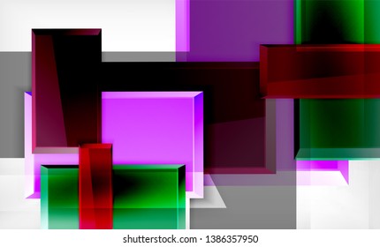 Color squares futuristic abstract background, vector futuristic blocks colorful design