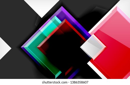 Color squares futuristic abstract background, vector futuristic blocks colorful design