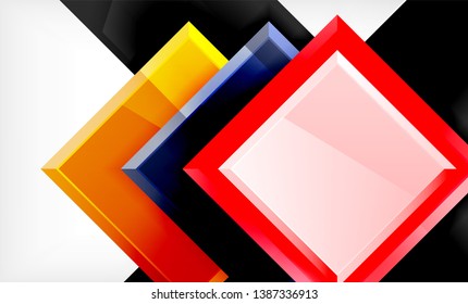 Color squares futuristic abstract background, vector futuristic blocks colorful design