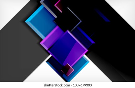 Color squares futuristic abstract background, vector futuristic blocks colorful design