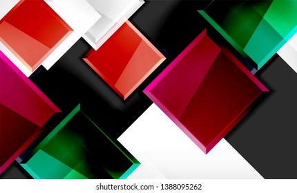 Color squares futuristic abstract background, vector futuristic blocks colorful design