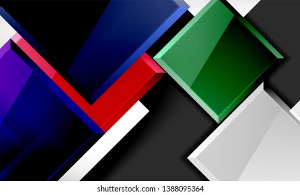 Color squares futuristic abstract background, vector futuristic blocks colorful design