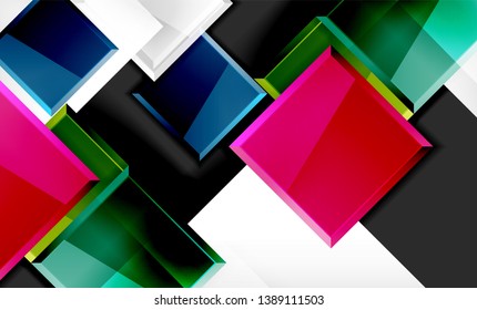 Color squares futuristic abstract background, vector futuristic blocks colorful design