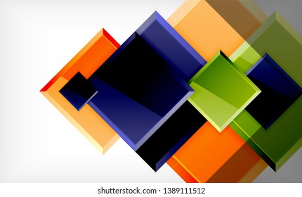 Color squares futuristic abstract background, vector futuristic blocks colorful design