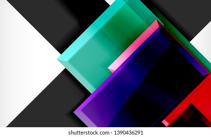 Color squares futuristic abstract background, vector futuristic blocks colorful design