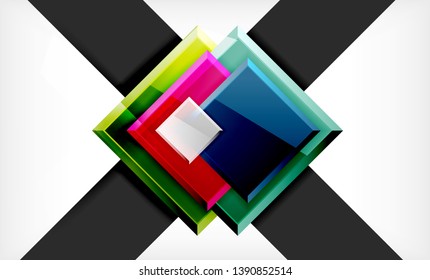 Color squares futuristic abstract background, vector futuristic blocks colorful design