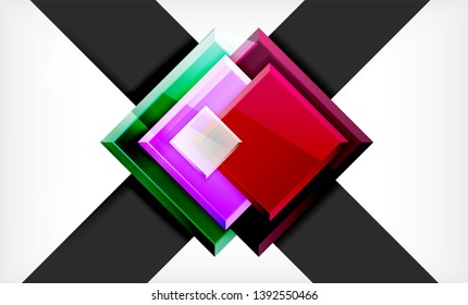 Color squares futuristic abstract background, vector futuristic blocks colorful design