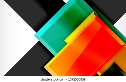 Color squares futuristic abstract background, vector futuristic blocks colorful design