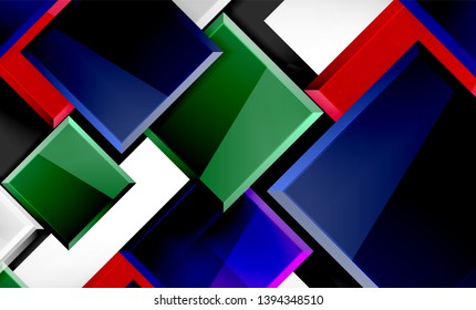 Color squares futuristic abstract background, vector futuristic blocks colorful design