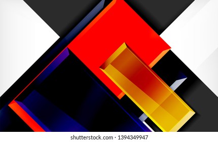 Color squares futuristic abstract background, vector futuristic blocks colorful design