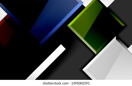 Color squares futuristic abstract background, vector futuristic blocks colorful design