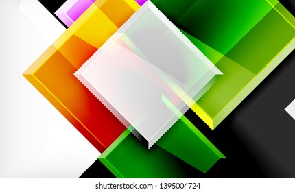 Color squares futuristic abstract background, vector futuristic blocks colorful design