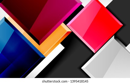 Color squares futuristic abstract background, vector futuristic blocks colorful design