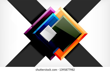 Color squares futuristic abstract background, vector futuristic blocks colorful design