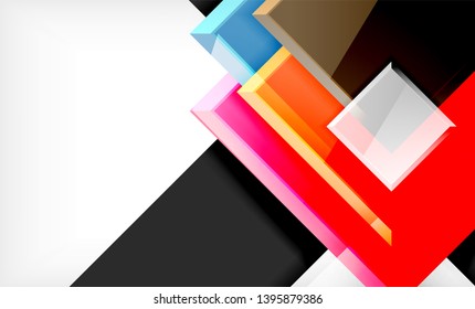 Color squares futuristic abstract background, vector futuristic blocks colorful design