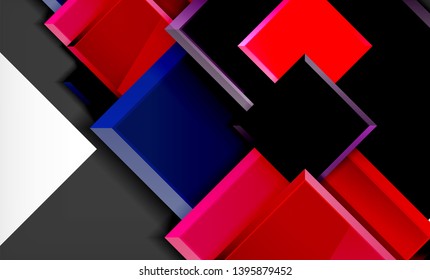Color squares futuristic abstract background, vector futuristic blocks colorful design