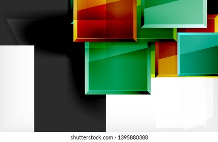 Color squares futuristic abstract background, vector futuristic blocks colorful design