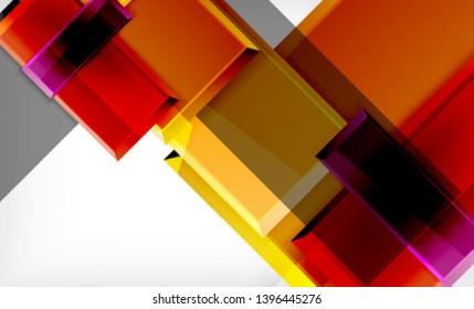 Color squares futuristic abstract background, vector futuristic blocks colorful design