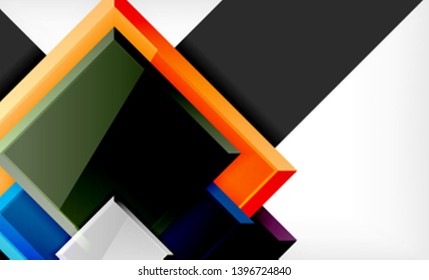 Color squares futuristic abstract background, vector futuristic blocks colorful design