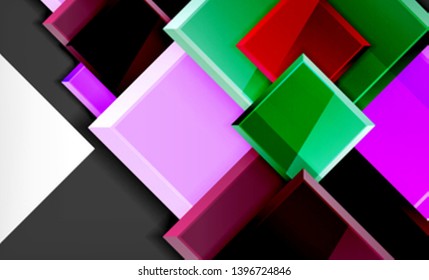 Color squares futuristic abstract background, vector futuristic blocks colorful design