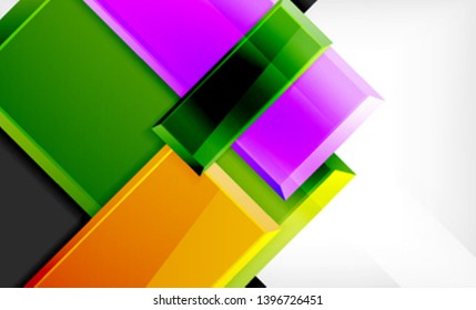 Color squares futuristic abstract background, vector futuristic blocks colorful design