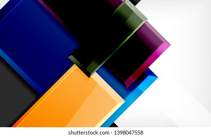 Color squares futuristic abstract background, vector futuristic blocks colorful design