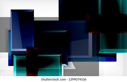 Color squares futuristic abstract background, vector futuristic blocks colorful design
