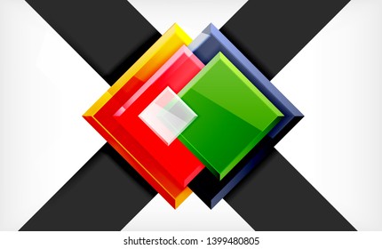 Color squares futuristic abstract background, vector futuristic blocks colorful design