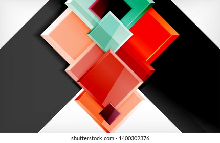 Color squares futuristic abstract background, vector futuristic blocks colorful design