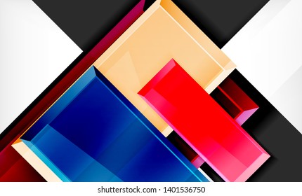 Color squares futuristic abstract background, vector futuristic blocks colorful design