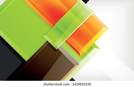Color squares futuristic abstract background, vector futuristic blocks colorful design