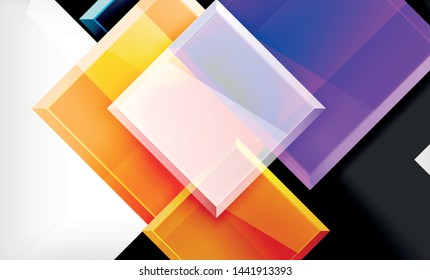Color squares futuristic abstract background, vector futuristic blocks colorful design