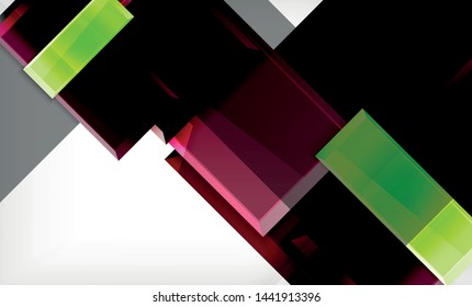 Color squares futuristic abstract background, vector futuristic blocks colorful design