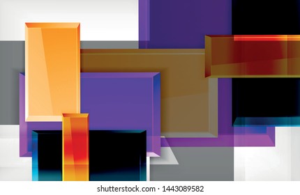 Color squares futuristic abstract background, vector futuristic blocks colorful design
