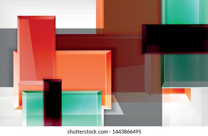 Color squares futuristic abstract background, vector futuristic blocks colorful design