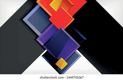 Color squares futuristic abstract background, vector futuristic blocks colorful design