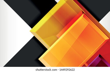 Color squares futuristic abstract background, vector futuristic blocks colorful design