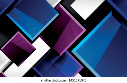 Color squares futuristic abstract background, vector futuristic blocks colorful design